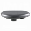 Fory Coffee Table, 46 Inch Oval Top with Low Metal Base, High Gloss Gray