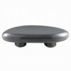 Fory Coffee Table, 46 Inch Oval Top with Low Metal Base, High Gloss Gray