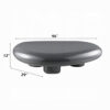 Fory Coffee Table, 46 Inch Oval Top with Low Metal Base, High Gloss Gray