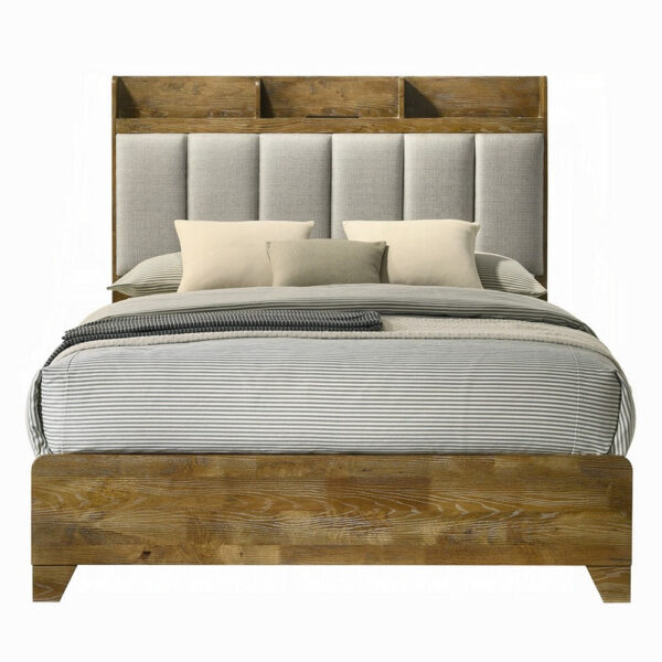 13022026698f0a1343cd0.jpeg Gary Queen Size Bed with Tufted Headboard and USB Ports, Aspen Brown Wood