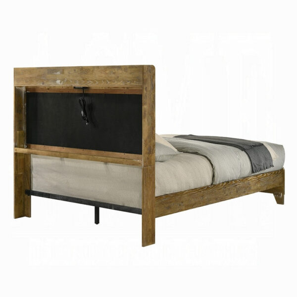 13022026698f0a167a960.jpeg Gary Queen Size Bed with Tufted Headboard and USB Ports, Aspen Brown Wood