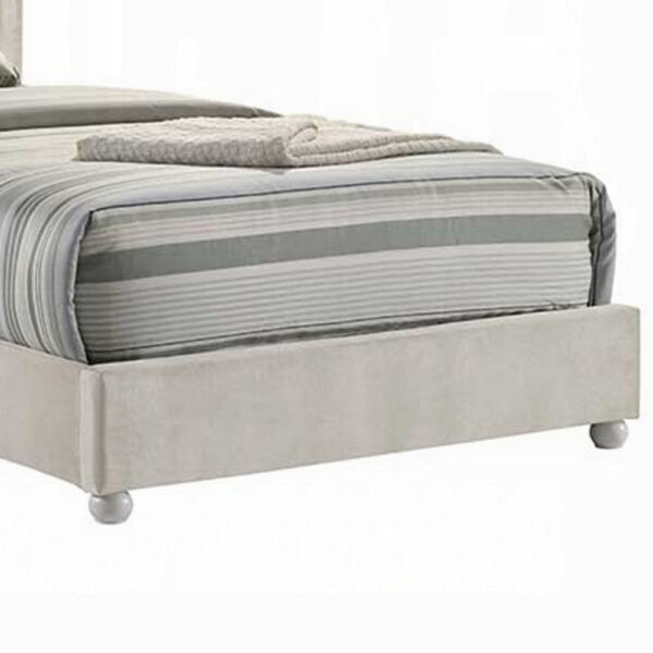 Rex Twin Size Bed with Storage and Beige Button Tufted Arched Headboard