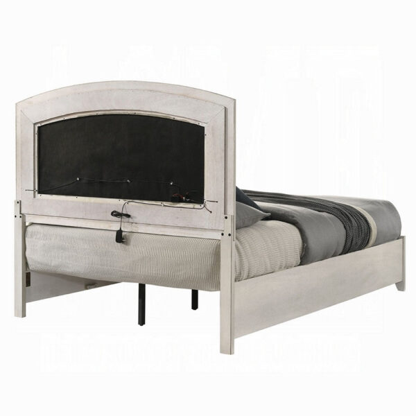 13022026698f0a2ece58f.jpeg Remy Queen Size Bed with LED Headboard, 2 Bottom Drawers, Antique White