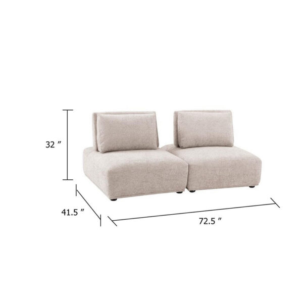13022026698f0a464d8c2.jpeg Stavan Modular 2 Seat Sofa, Light Brown Boucle, Adjustable Seat Depth