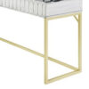 Fredie Corner Desk with Lift-Top USB Port, Gold Frame, Antique White