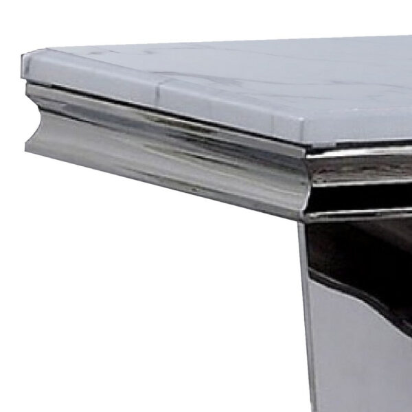 13022026698f0ad52c0d6.jpeg Vily Side End Table, 24 Inch Faux Marble Top, V-Style Chrome Pedestal