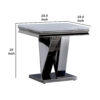 13022026698f0ad9dfd11.jpeg Vily Side End Table, 24 Inch Faux Marble Top, V-Style Chrome Pedestal