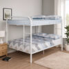 Fegy Full over Full Bunk Bed with Ladder and Rails, White Metal Frame