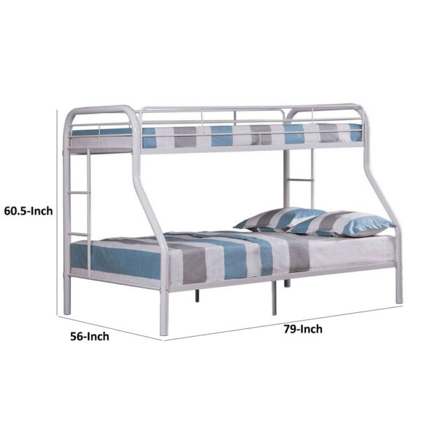 13022026698f0afb99a97.jpeg Fegy Twin over Full Bunk Bed with Ladder and Rails, Silver Metal Frame