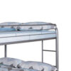 Fegy Full over Full Bunk Bed with Ladder and Rails, Silver Metal Frame