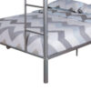 Fegy Full over Full Bunk Bed with Ladder and Rails, Silver Metal Frame