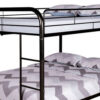 Fegy Full Over Full Bunk Bed, Ladder and Rails, Black Metal Frame