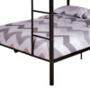 Fegy Full Over Full Bunk Bed, Ladder and Rails, Black Metal Frame