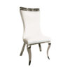 13022026698f0b282e06a.jpeg Bedy Dining Side Chair Set of 2, Textured White Velvet, Silver Saber Legs