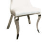 13022026698f0b2d6f03d.jpeg Bedy Dining Side Chair Set of 2, Textured White Velvet, Silver Saber Legs
