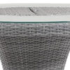 Mio Outdoor Bar Height Table with Steel Ice Bucket, 46 Inch Round, Gray