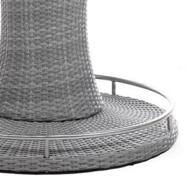 Mio Outdoor Bar Height Table with Steel Ice Bucket, 46 Inch Round, Gray