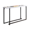 Iry Sofa Console Table, Black Steel Sled Base, 47 Inch, White Lacquer