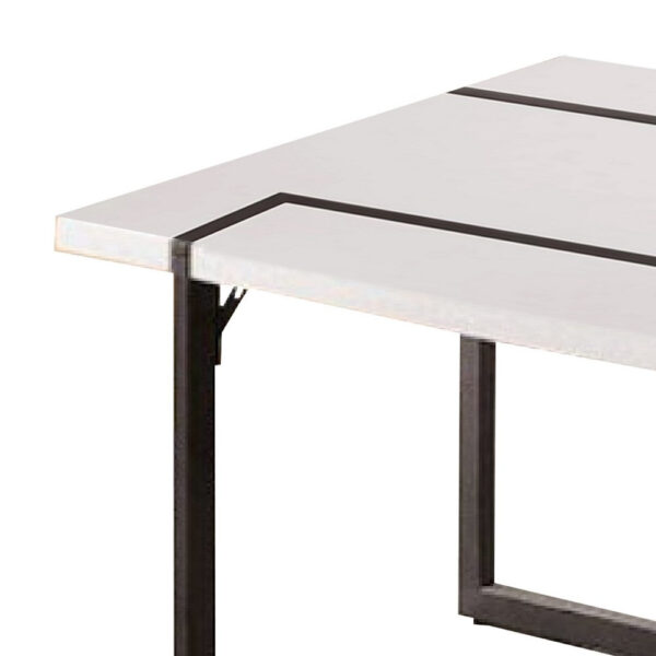 13022026698f0b7306daf.jpeg Iry Coffee Table, Black Steel Sled Base, 47 Inch, Gloss White Lacquer Top