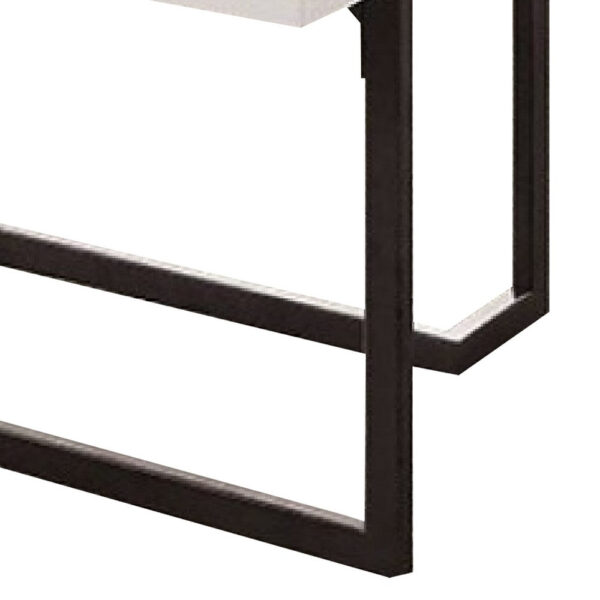 13022026698f0b7791b0f.jpeg Iry Coffee Table, Black Steel Sled Base, 47 Inch, Gloss White Lacquer Top