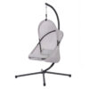 Cery Outdoor Egg Swing Chair, Foldable Stand, Light Gray Cushion