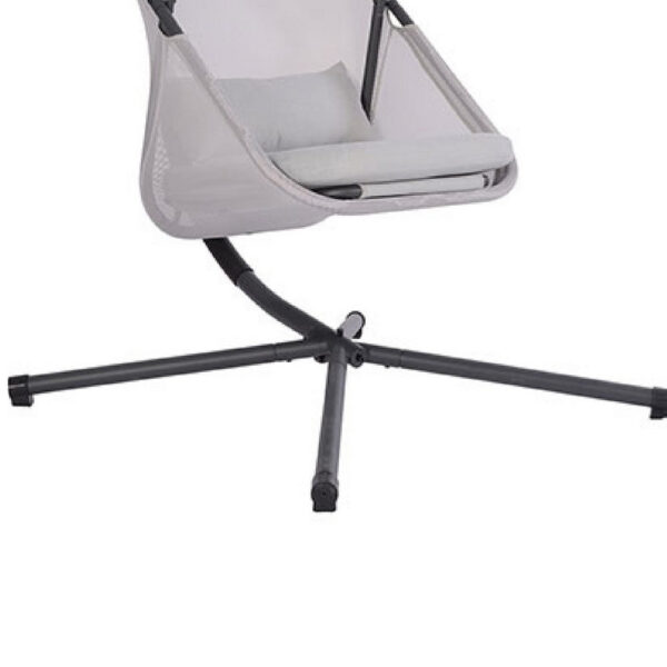 Cery Outdoor Egg Swing Chair, Foldable Stand, Light Gray Cushion