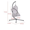 Cery Outdoor Egg Swing Chair, Foldable Stand, Light Gray Cushion