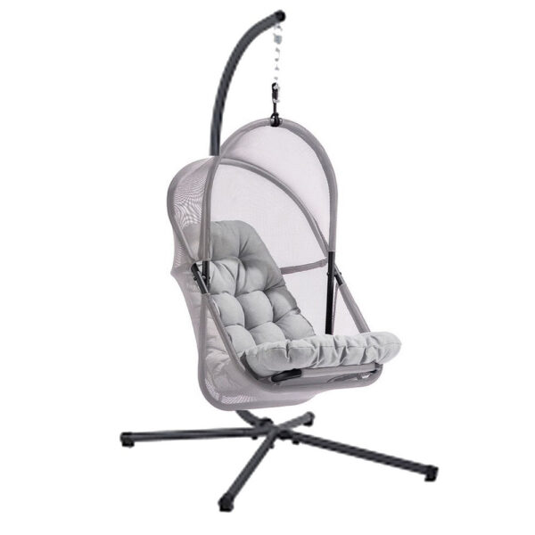 Bery Outdoor Swing Chair with Foldable Stand, Light Gray Cushion