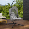 Bery Outdoor Swing Chair with Foldable Stand, Light Gray Cushion