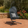 Bery Outdoor Swing Chair with Foldable Stand, Dark Gray Cushion