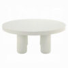Sana Round Coffee Table with 4 Round Legs, Modern White Finish 35 Inch