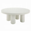 Sana Round Coffee Table with 4 Round Legs, Modern White Finish 35 Inch