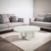 Sana Round Coffee Table with 4 Round Legs, Modern White Finish 35 Inch