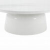 Zayn Round Coffee Table, Pedestal Base, White Faux Marble, 40 Inch