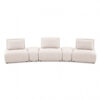 Stavan Modular Curved 3 Seat Sofa, Light Brown Boucle Adjustable Backs