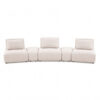 Stavan Modular Curved 3 Seat Sofa, Light Brown Boucle Adjustable Backs