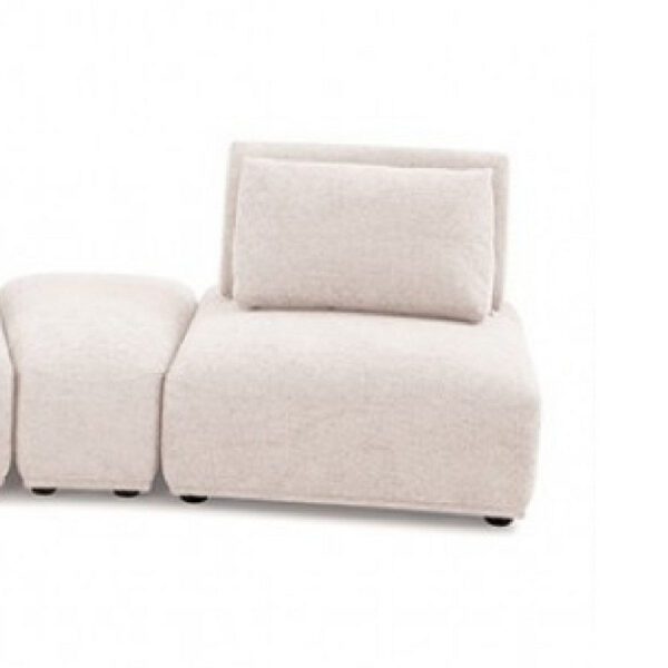 Stavan Modular Curved 3 Seat Sofa, Light Brown Boucle Adjustable Backs