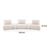 Stavan Modular Curved 3 Seat Sofa, Light Brown Boucle Adjustable Backs