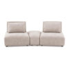 Stavan Modular Curved 2 Seat Sofa, Light Brown Boucle Adjustable Back