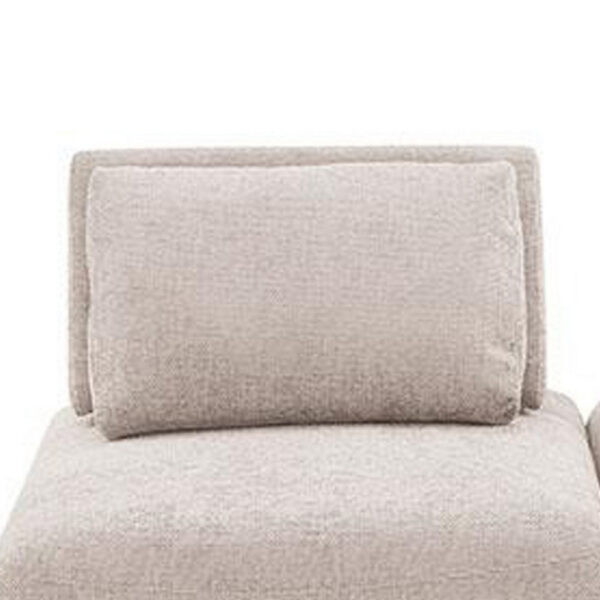 Stavan Modular Curved 2 Seat Sofa, Light Brown Boucle Adjustable Back