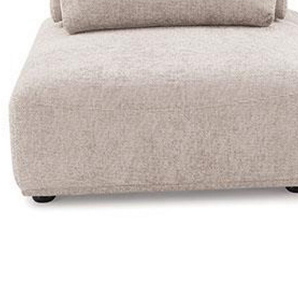 Stavan Modular Curved 2 Seat Sofa, Light Brown Boucle Adjustable Back