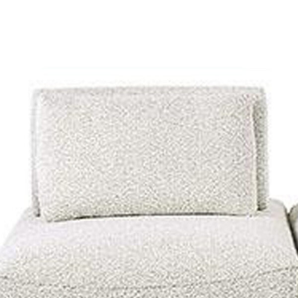 Stavan Modular Curved 3 Seater Sofa, Gray Boucle Adjustable Seat Depth