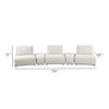 Stavan Modular Curved 3 Seater Sofa, Gray Boucle Adjustable Seat Depth