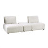 Stavan Modular 2 Seat Sofa, Small Ottoman, Light Gray, Adjustable Back