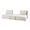 Stavan Modular 2 Seat Sofa, Small Ottoman, Light Gray, Adjustable Back