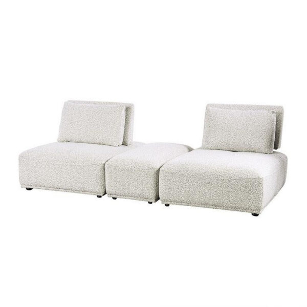 Stavan Modular 2 Seat Sofa, Small Ottoman, Light Gray, Adjustable Back