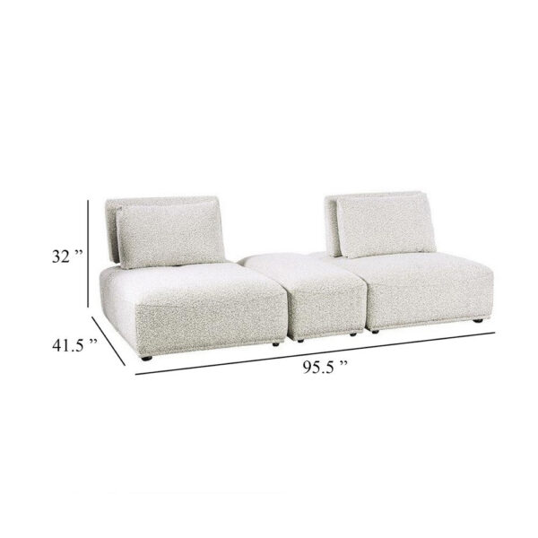 Stavan Modular 2 Seat Sofa, Small Ottoman, Light Gray, Adjustable Back