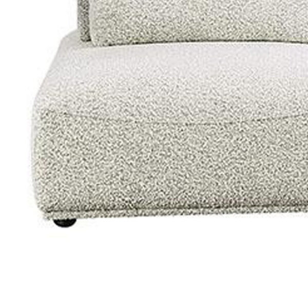 Stavan Modular Curved 2 Seat Sofa, Ottoman Gray Boucle Adjustable Back