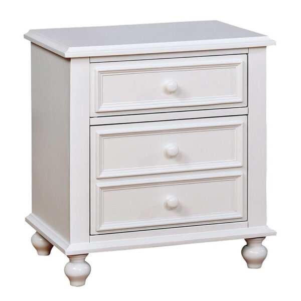 13022026698f0cd11fe0a.jpeg Aure 3 Pc Full Size Kids Bedroom Set, Curved Tufted Headboard, White