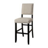 Bega 5pc Bar Height Table and Chair Set, Ivory, Black Solid Wood